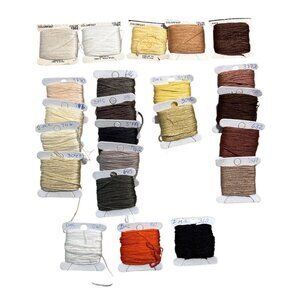 DMC Embroidery Floss Bundle 23 Skeins Various Colors Yellow Brown & White